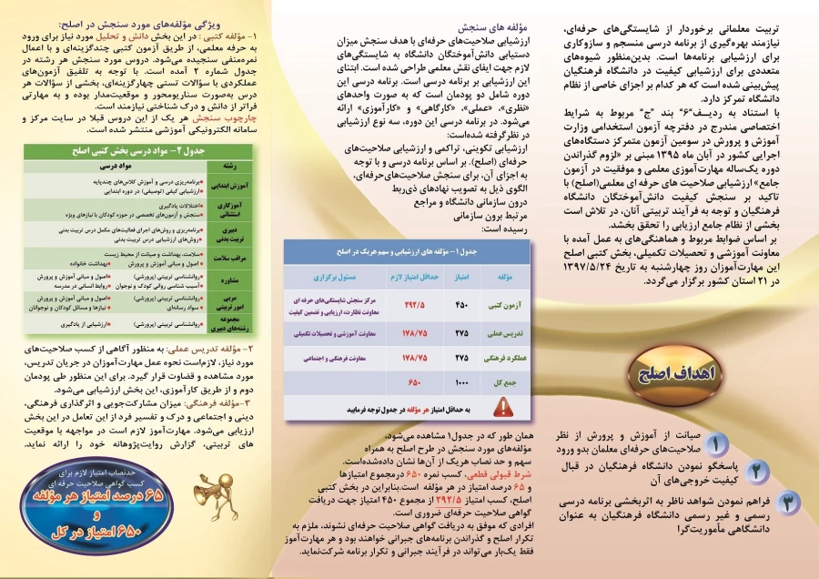 ویژه مهارت آموزان ورودی سال 95

زمانبندی اجرای بخش کتبی ارزشیابی صلاحیت های حرفه ای معلمی 3