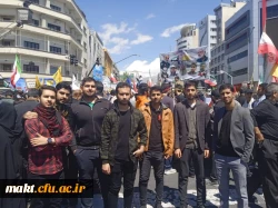 حضور استادان، دانشجویان و کارکنان مرکز آموزش عالی شهدای مکه در راه پیمایی روز قدس 5