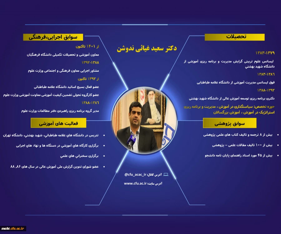 انتصاب سعید غیاثی ندوشن به سرپرستی دانشگاه فرهنگیان
 2