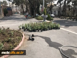 اجرای طرح نوین آبیاری و کاشت گل برای زیباسازی محوطه مرکزآموزش عالی شهدای مکه 6